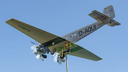 Junkers Ju 52 als WIndradflugzeug mit der Kennung D-AQUI