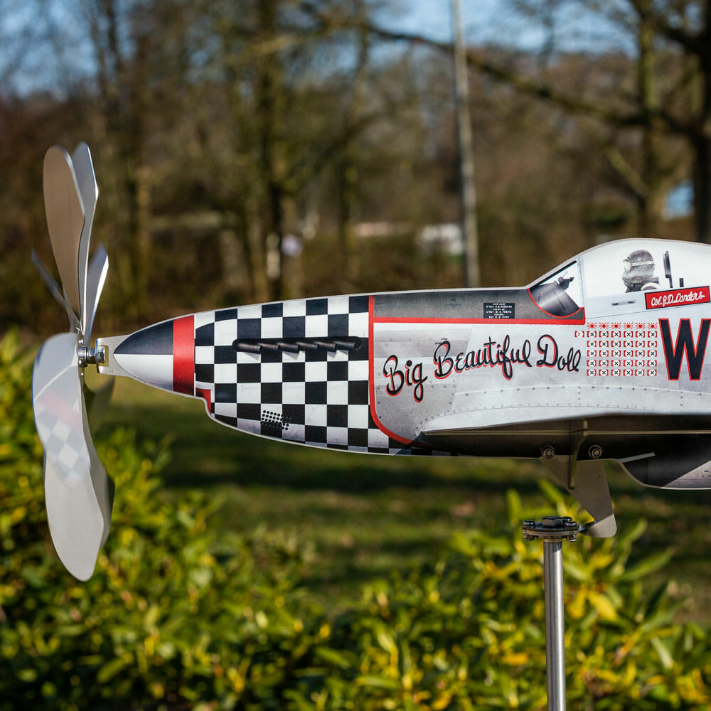 Windrad Gartendeko Flugzeug P-51D Mustang